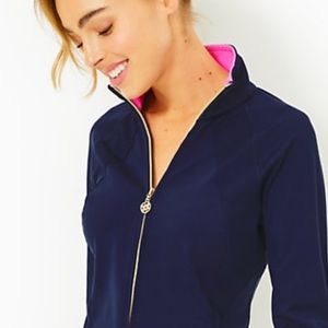 UPF 50+ Luxletic Tennison Full Zip Jacket Navy Large